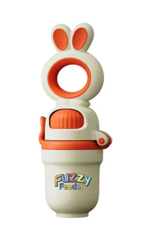 Fuzzy Feeder™ Baby Push Pop Fruit Feeder – No-Mess Feeding Solution - Orange