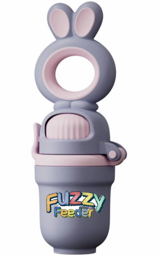 Fuzzy Feeder™ Baby Push Pop Fruit Feeder – No-Mess Feeding Solution - Purple