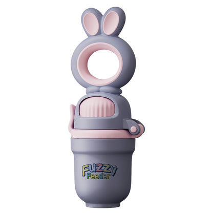 Fuzzy Feeder™ Baby Push Pop Fruit Feeder – No-Mess Feeding Solution - Purple