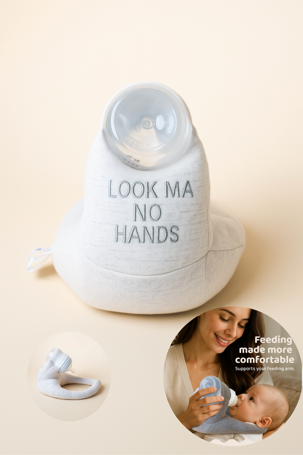 Baby Bottle Pillow Holder for Parents - "Look Ma No Hands"